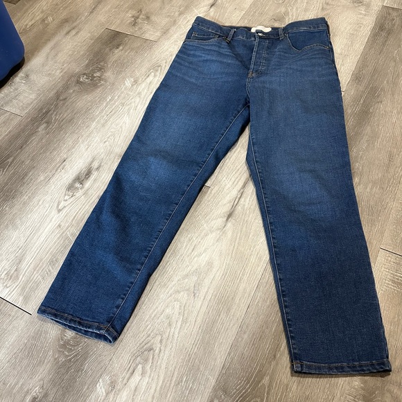 Everlane high rise slim straight jeans 30 ankle blue denim button fly casual - Picture 2 of 9